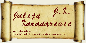 Julija Karadarević vizit kartica